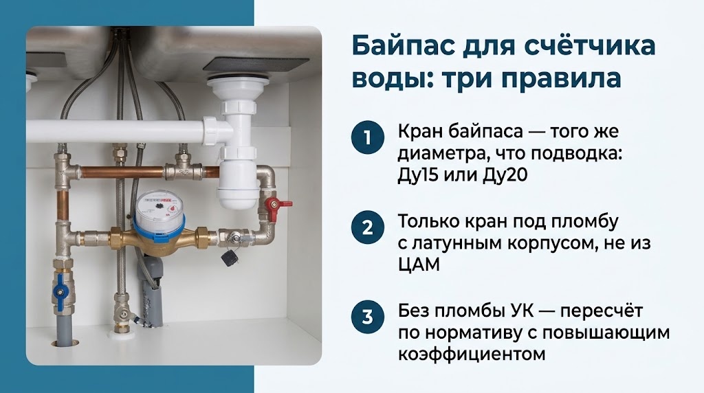 Байпас для счётчика воды: три правила