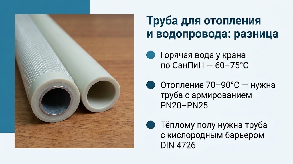 Труба для отопления и водопровода: разница