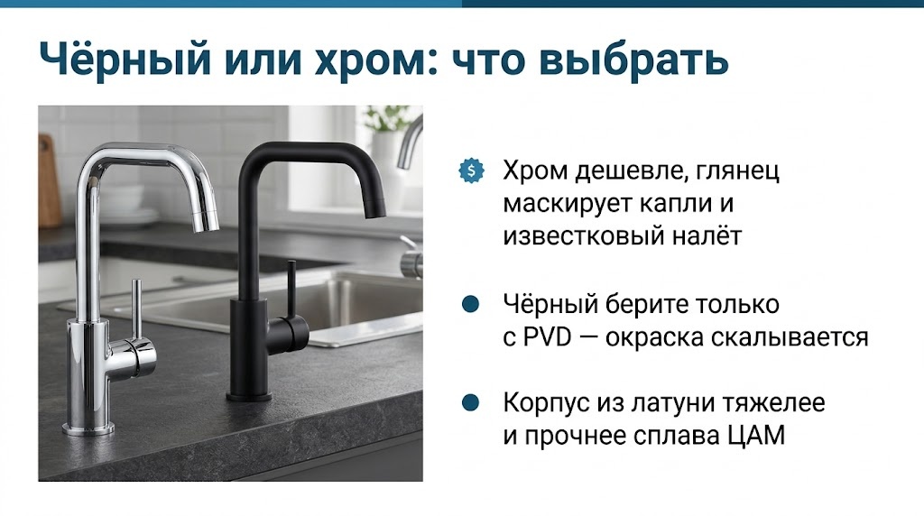 Чёрный или хром: что выбрать