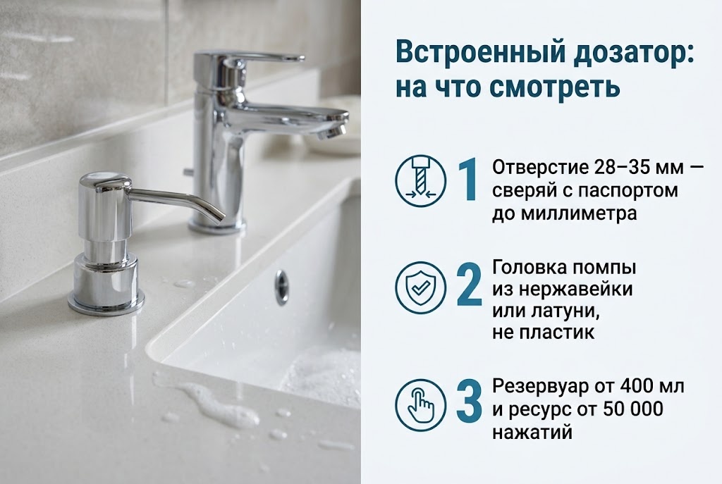 Встроенный дозатор: на что смотреть