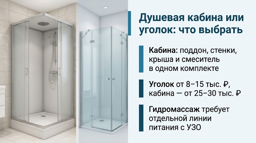 Душевая кабина или уголок: что выбрать