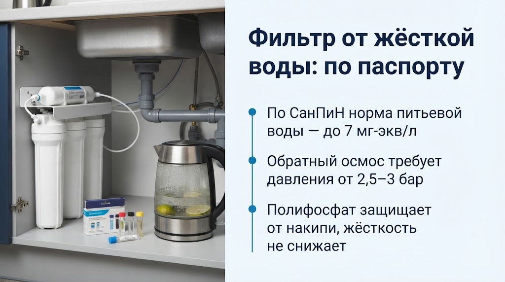Фильтр от жёсткой воды: по паспорту