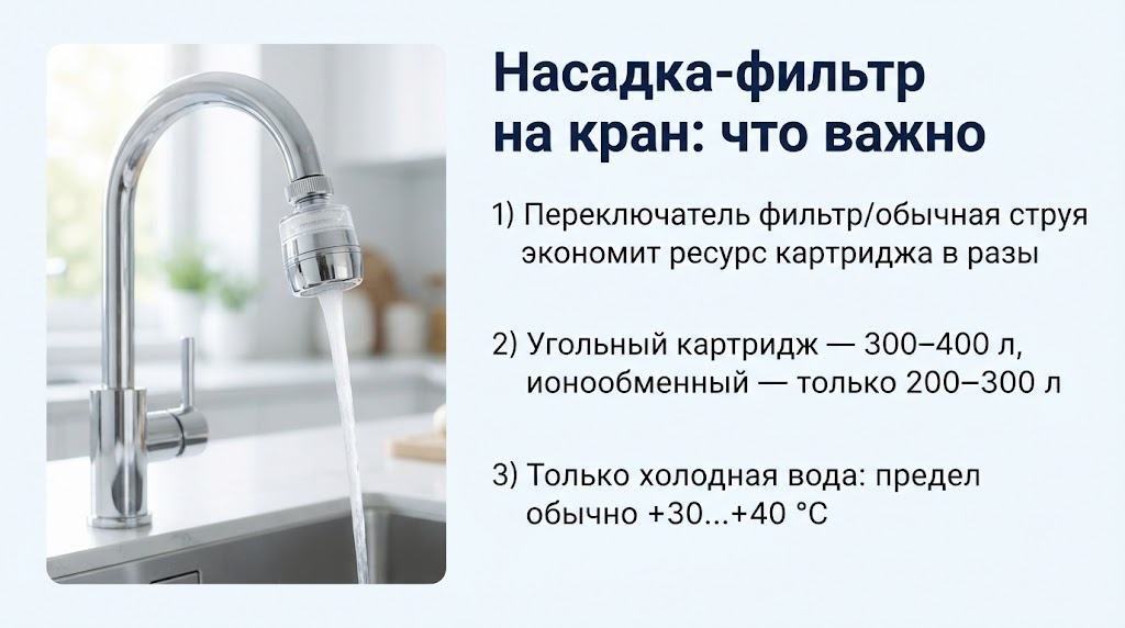 Насадка-фильтр на кран: что важно