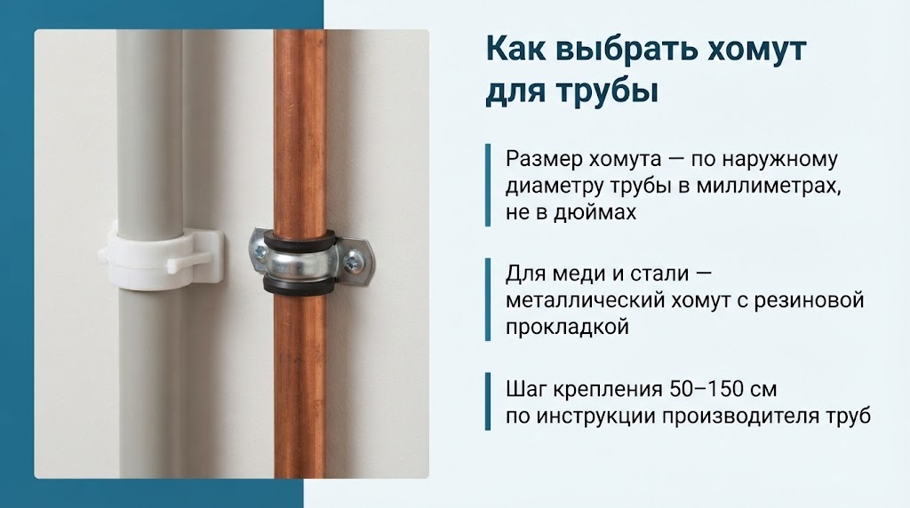 Как выбрать хомут для трубы
