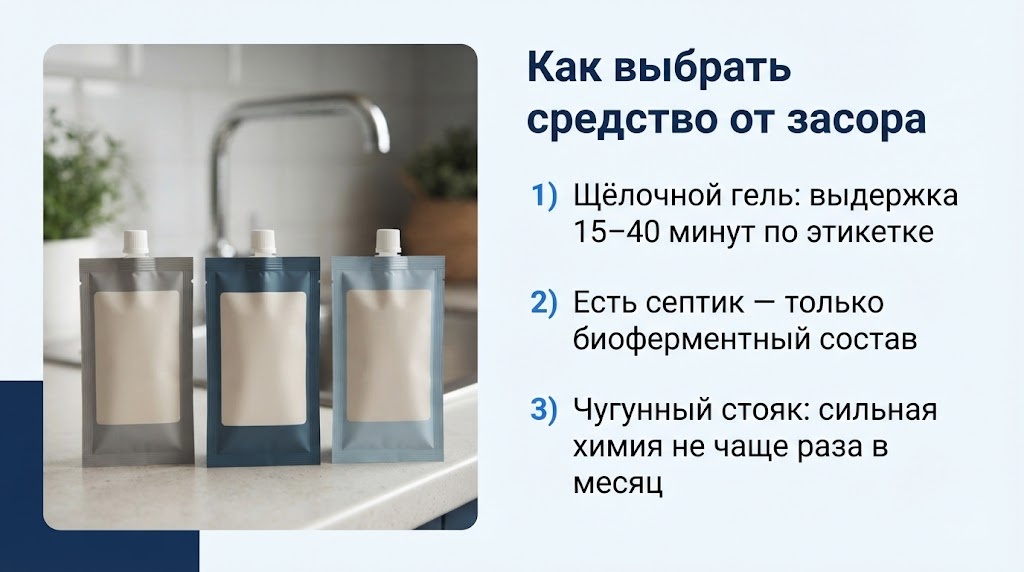 Как выбрать средство от засора