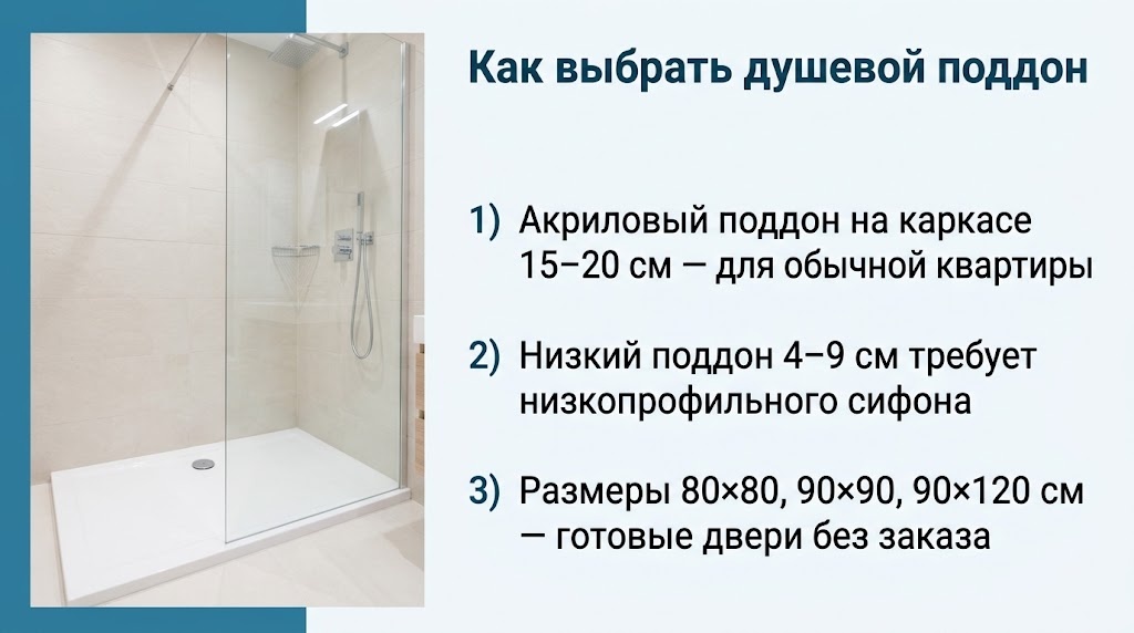 Как выбрать душевой поддон