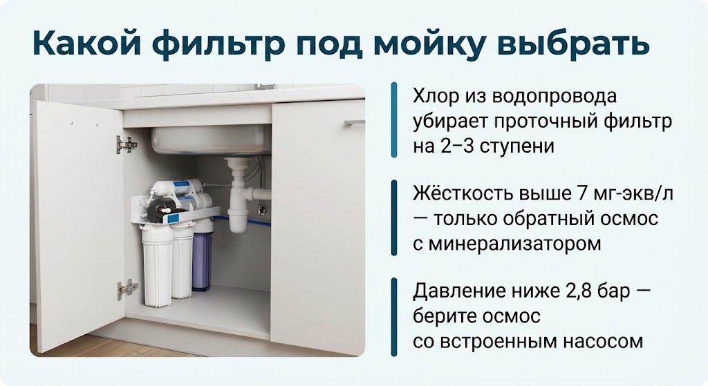 Какой фильтр под мойку выбрать