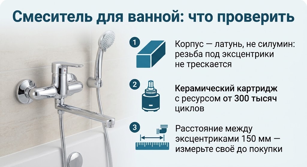 Смеситель для ванной: что проверить