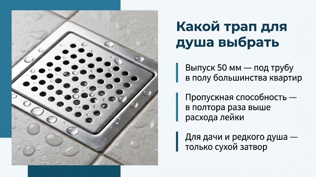 Как выбрать трап для душа