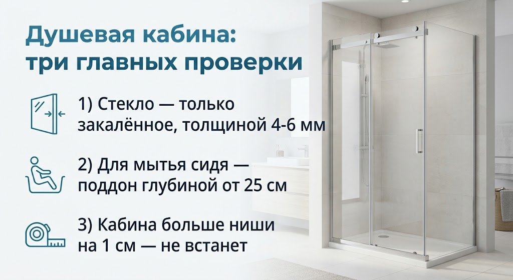 Душевая кабина: три главных проверки