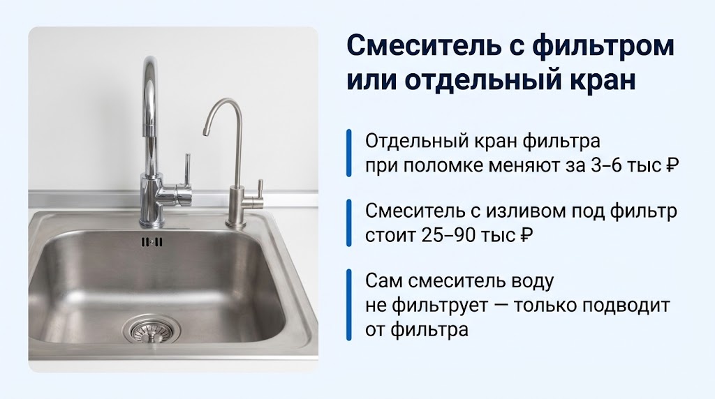 Смеситель с фильтром или отдельный кран
