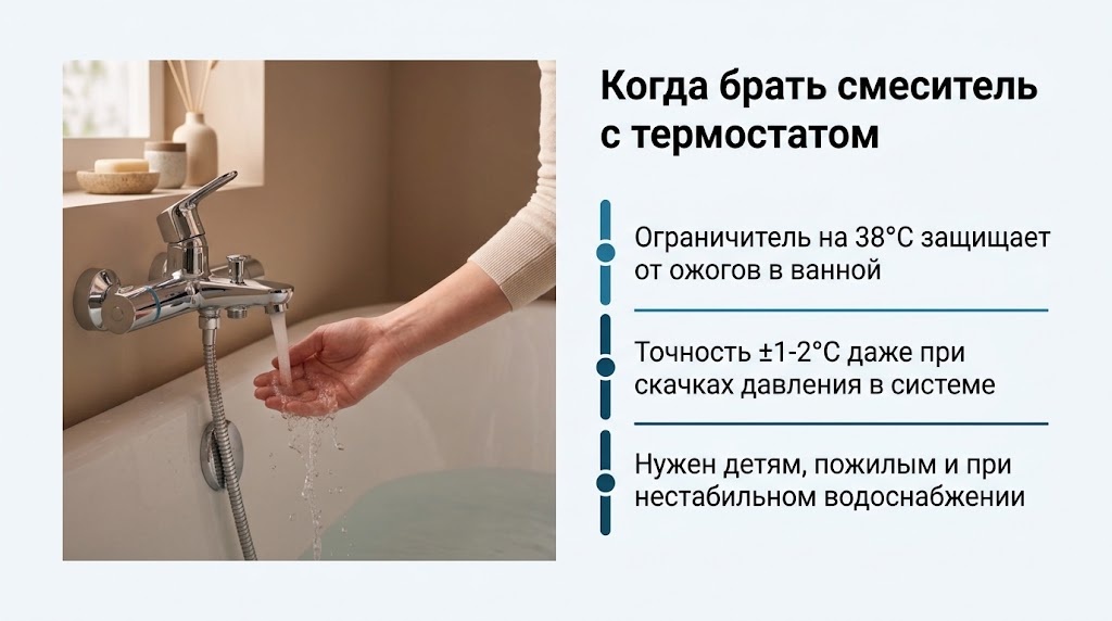Когда брать смеситель с термостатом